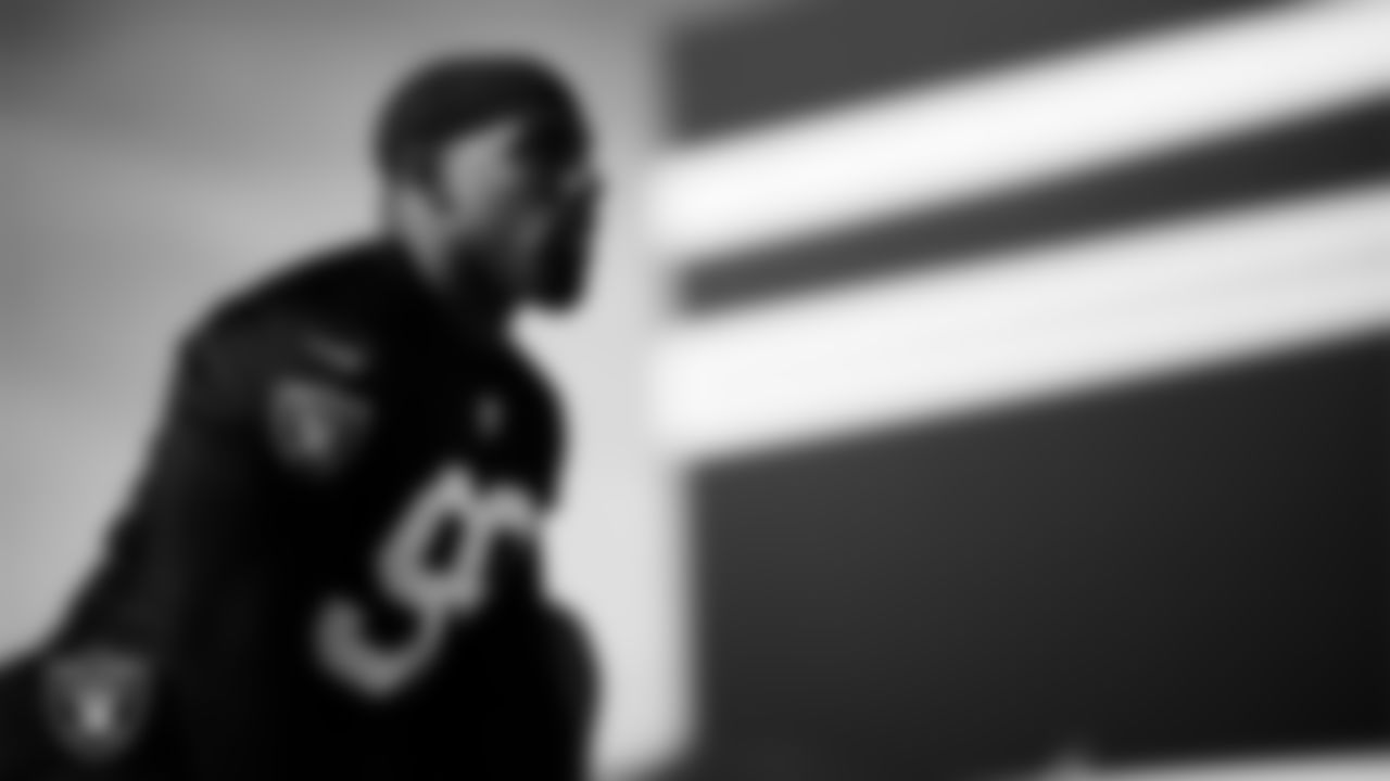 Las Vegas Raiders defensive tackle Thomas Booker IV (99) during practice at Intermountain Health Performance Center.