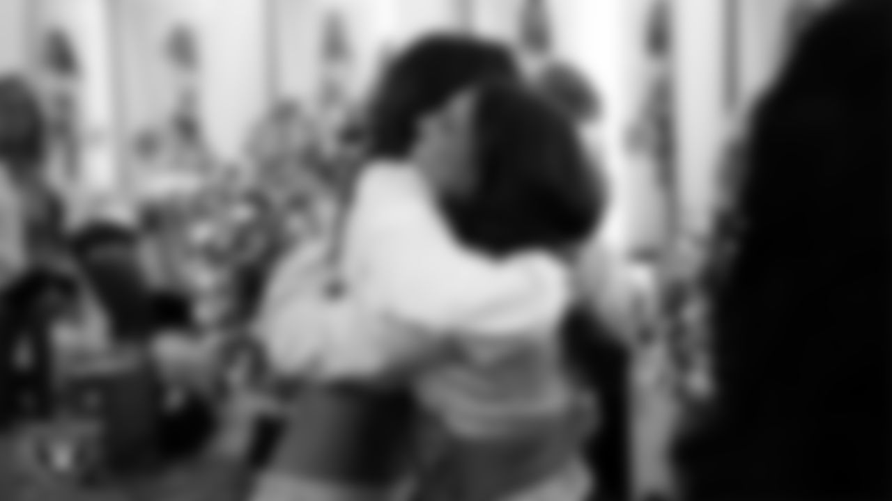 Raiderettes Reagan and Ashtin in the locker room before the regular season home game against the Kansas City Chiefs at Allegiant Stadium.