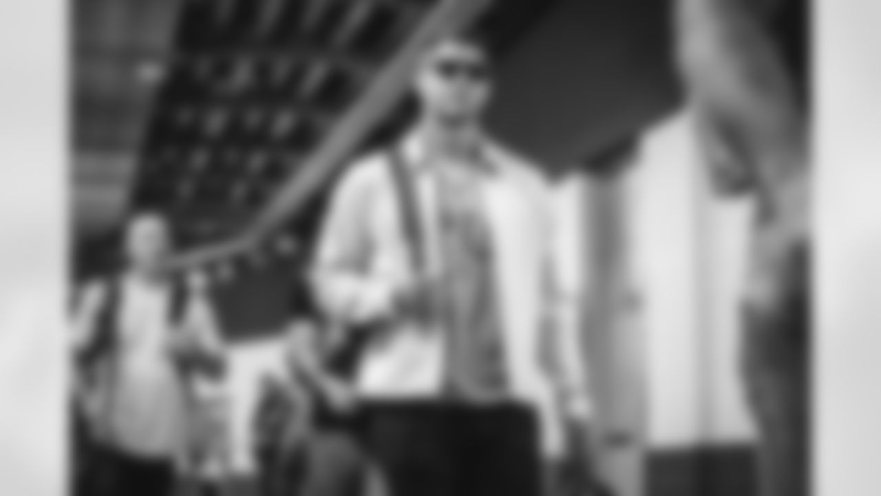 11 QB Jimmy Garoppolo arrives at Levi's Stadium for today's matchup against the 49ers