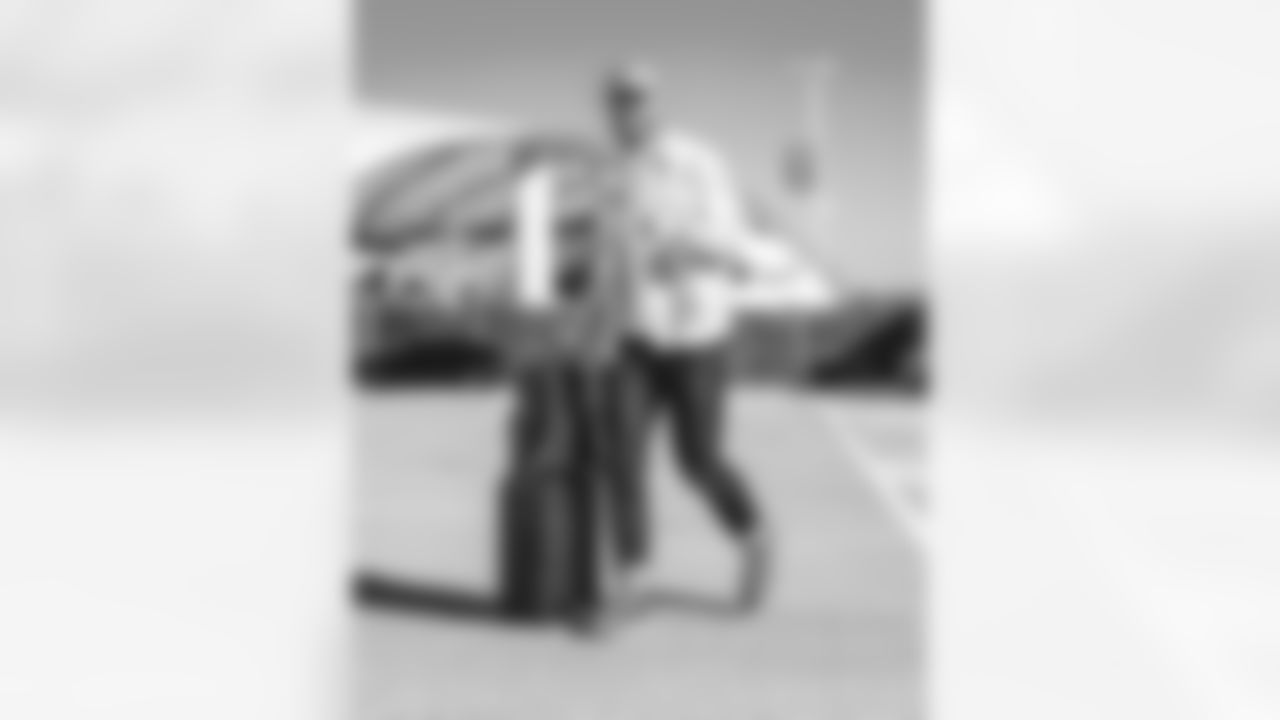 84 TE Colby Parkinson arrives at SoFi Stadium for Sunday Night Football against the Buccaneers