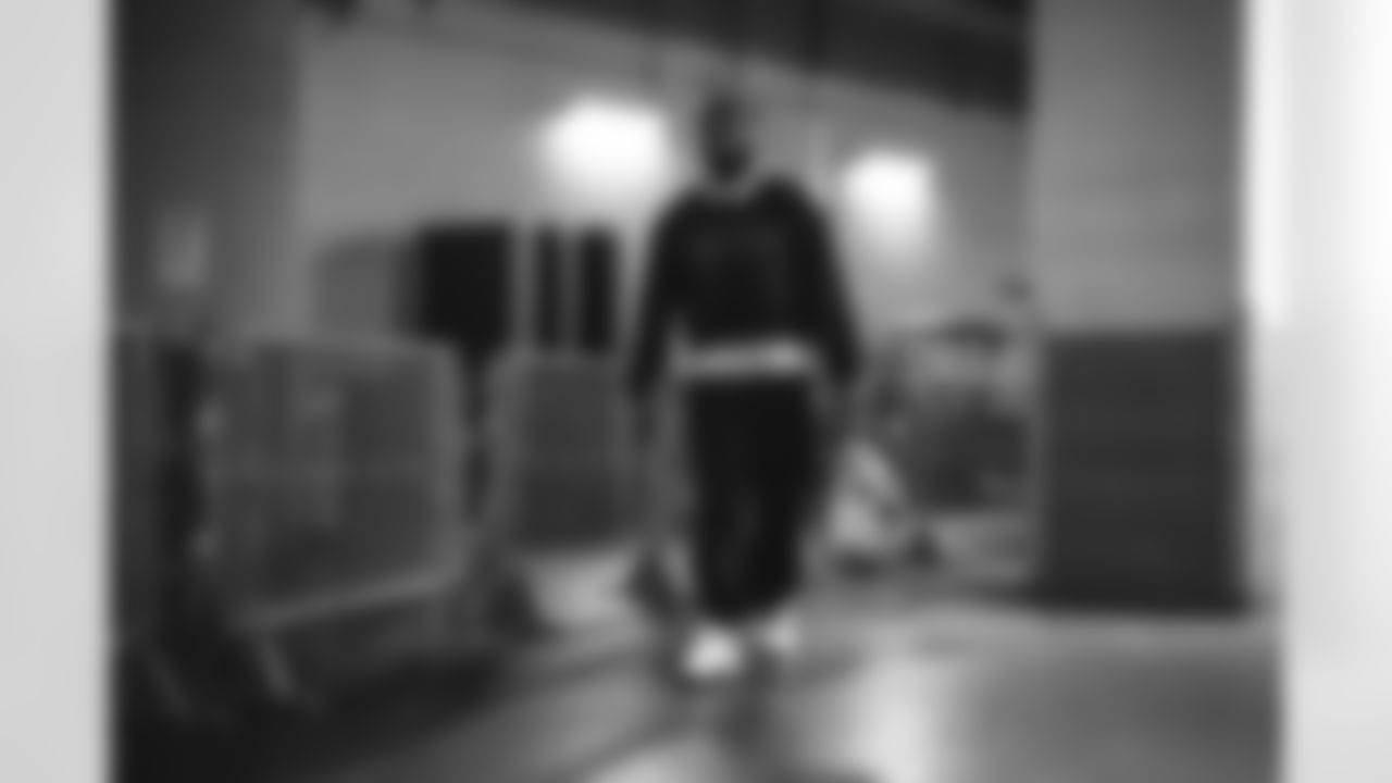 8 OLB Jared Verse arrives at Mercedes-Benz Stadium for Monday Night Football vs. Falcons