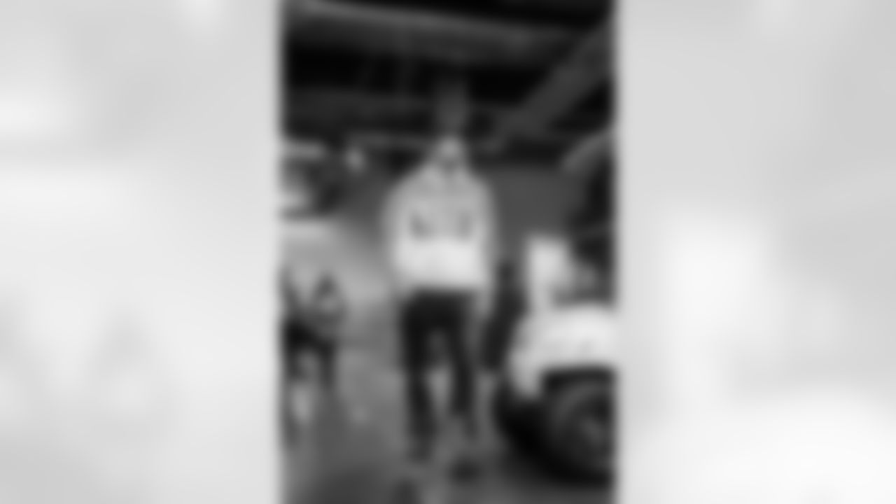 14 CB Cobie Durant arrives at SoFi Stadium for today's matchup against the Seahawks