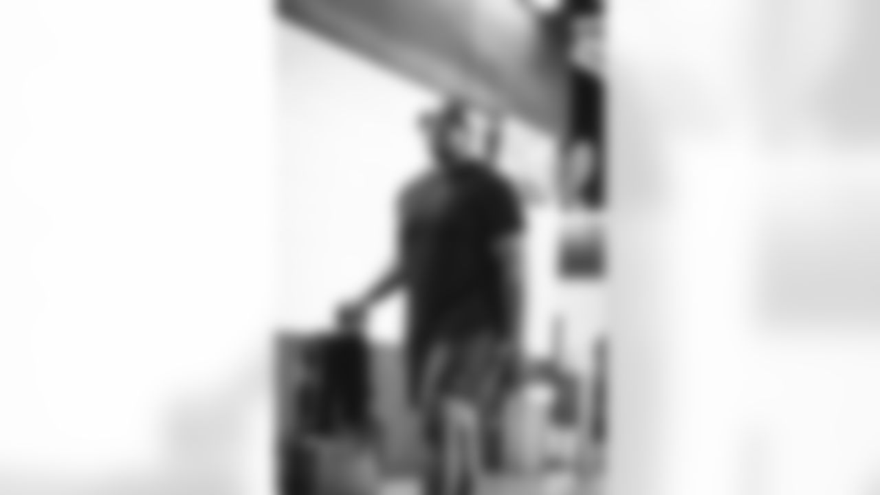 71 OL Warren McClendon Jr. arrives at Levi's Stadium for today's matchup against the 49ers