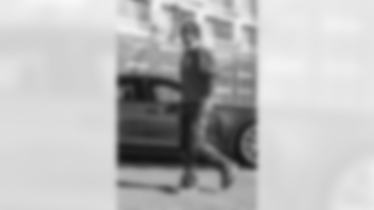 14 CB Cobie Durant arrives at SoFi Stadium for today's matchup against the Lions