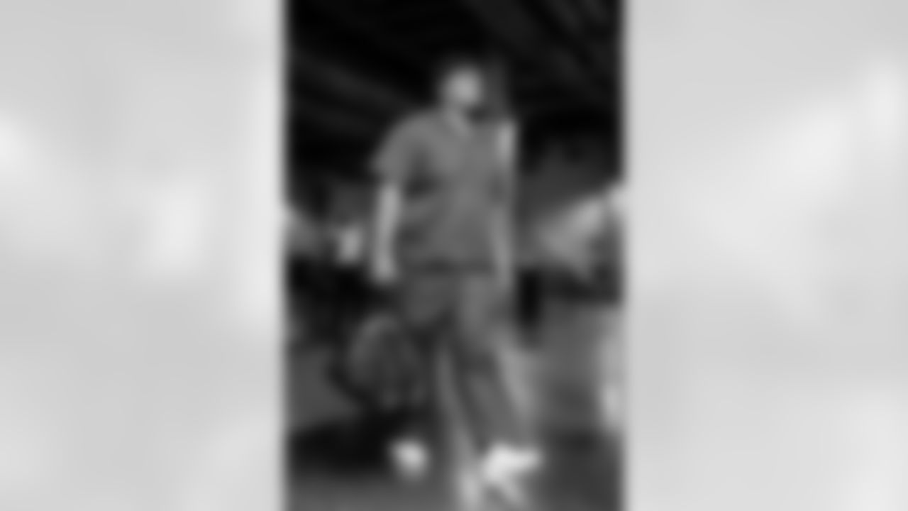 73 OL Steve Avila arrives at SoFi Stadium for today's matchup against the Seahawks