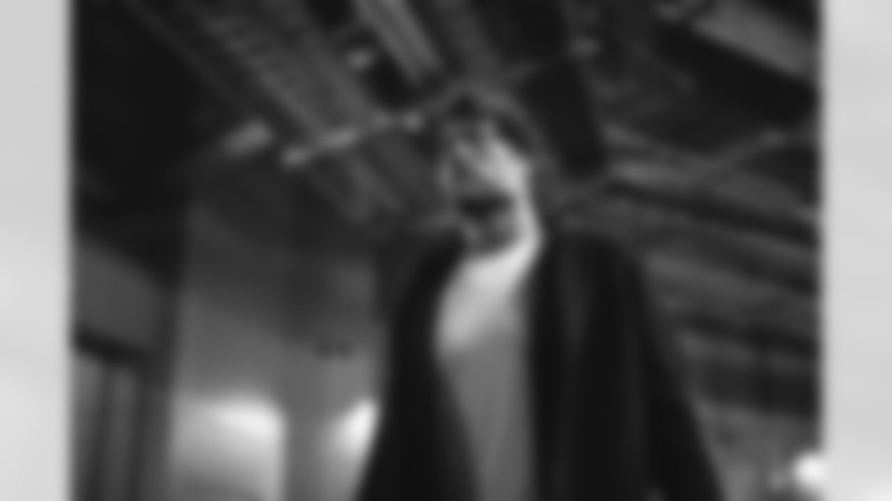 9 QB Matthew Stafford arrives at Mercedes-Benz Stadium for Monday Night Football vs. Falcons