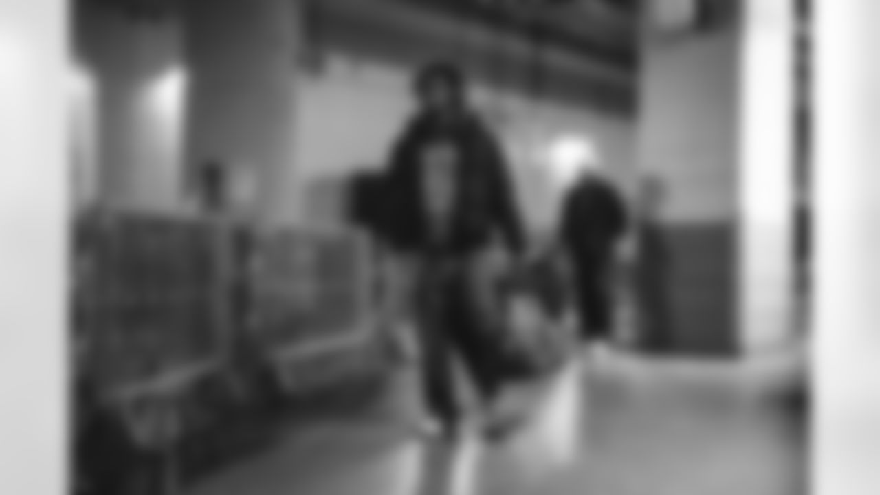 15 WR Konata Mumpfield arrives at Mercedes-Benz Stadium for Monday Night Football vs. Falcons