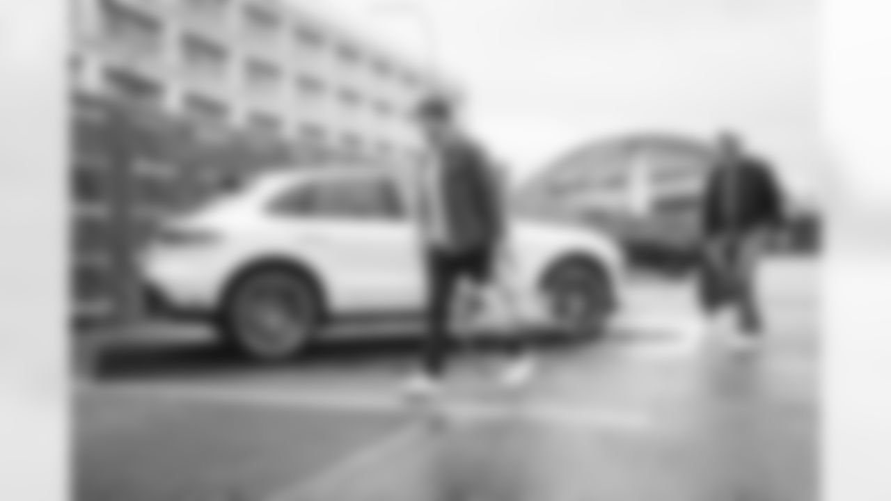 9 QB Matthew Stafford arrives at SoFi Stadium for today's game vs. the Cardinals