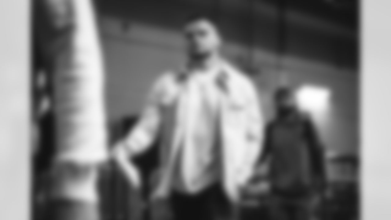 56 ILB Shaun Dolac arrives at Mercedes-Benz Stadium for Monday Night Football vs. Falcons