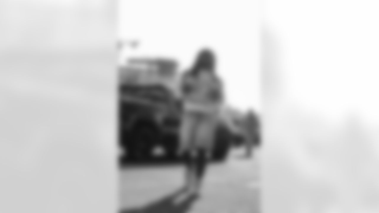 52 DE Larrell Murchison arrives at SoFi Stadium for today's matchup against the Lions