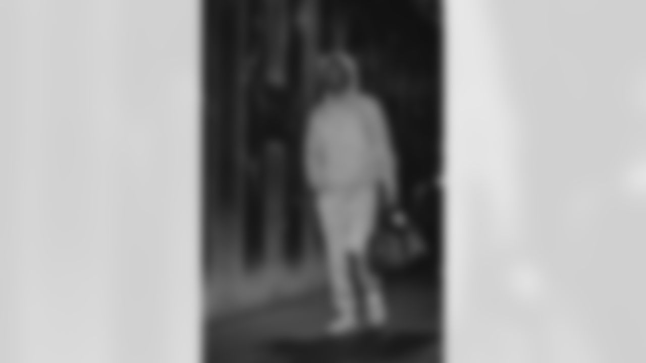 5 WR Tutu Atwell arrives at Bank of America Stadium for Wild Card matchup vs. Panthers