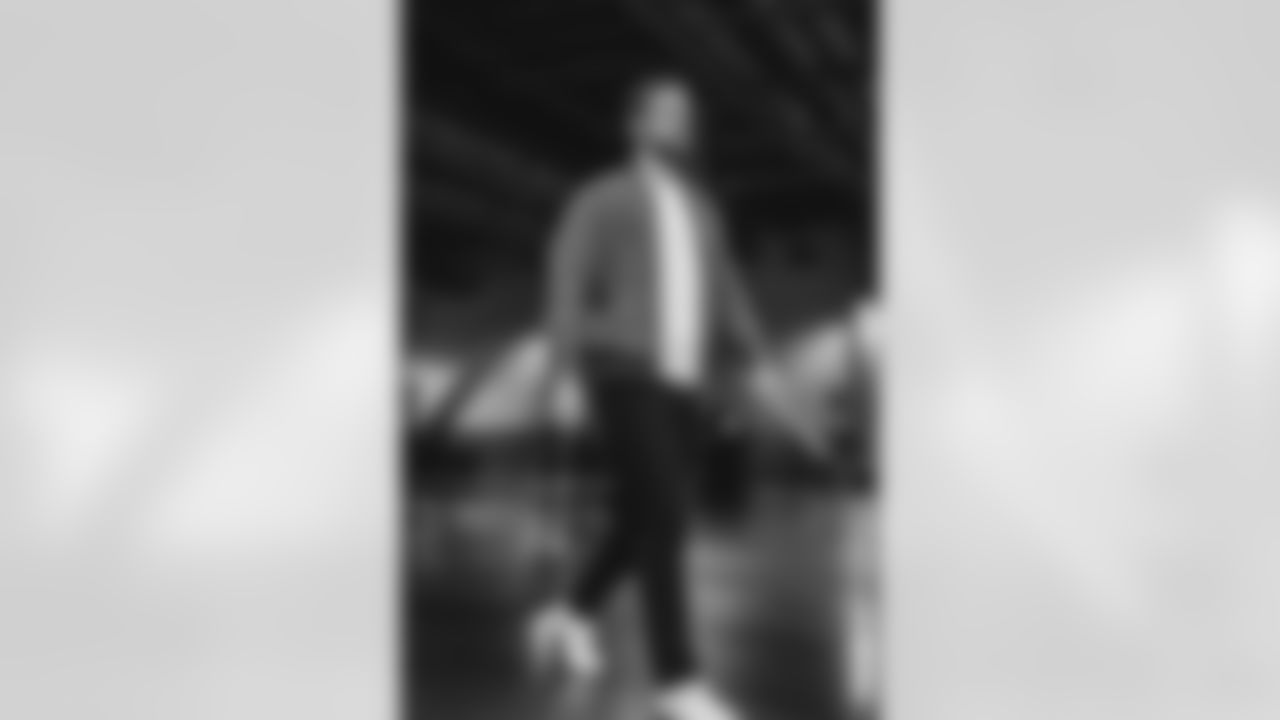 47 LS Alex Ward arrives at SoFi Stadium for today's matchup against the Saints