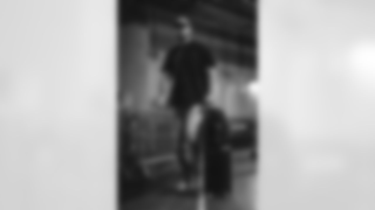 84 TE Colby Parkinson arrives at Mercedes-Benz Stadium for Monday Night Football vs. Falcons