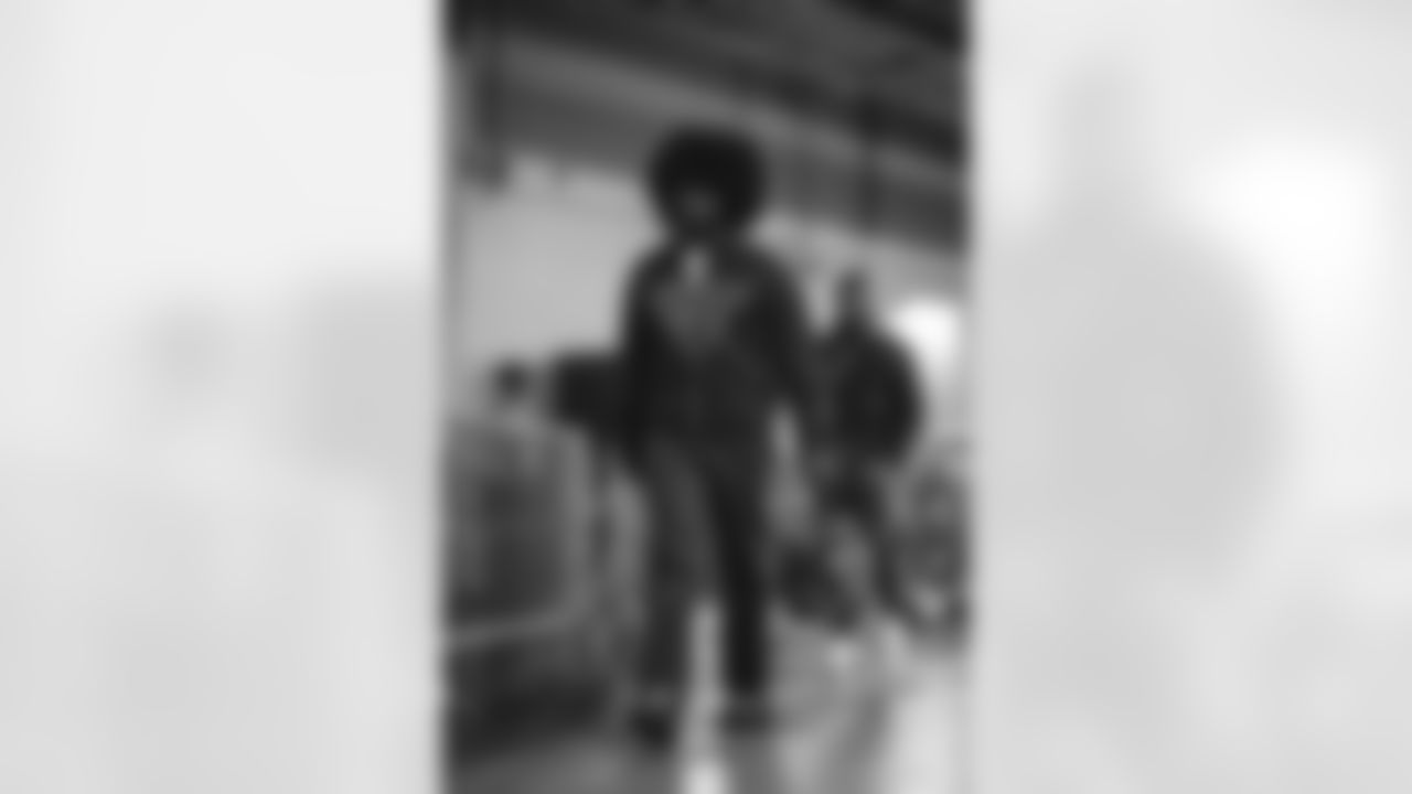 94 DE Desjuan Johnson arrives at Mercedes-Benz Stadium for Monday Night Football vs. Falcons