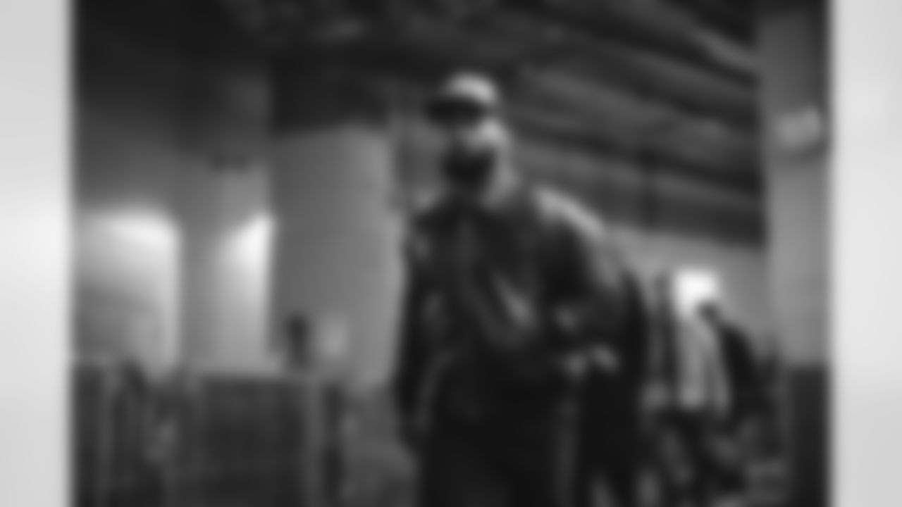 23 RB Kyren Williams arrives at Mercedes-Benz Stadium for Monday Night Football vs. Falcons