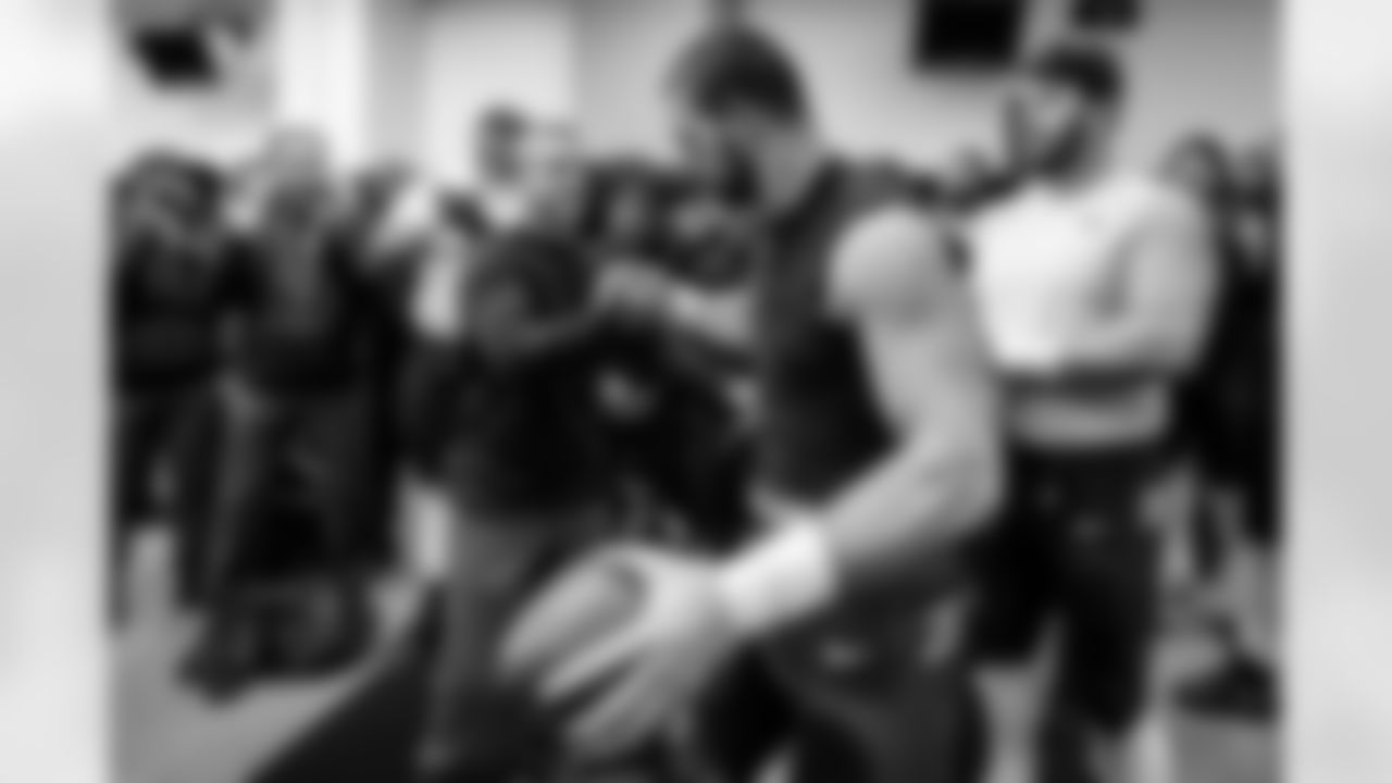 Head Coach John Harbaugh (left) & TE Mark Andrews (right)