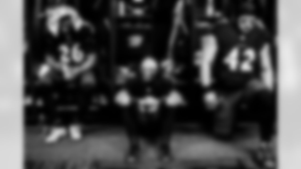 From left: RB Rasheen Ali, RB Keaton Mitchell, & FB Patrick Ricard