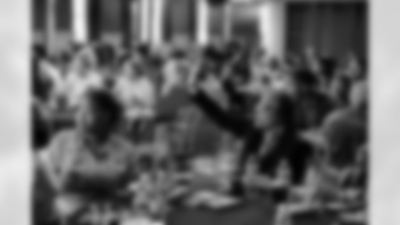 The final meeting of the High School Leadership program hosted by the Baltimore Ravens and T. Rowe Price at the M&T Bank Exchange at the Hippodrome on May 8, 2024.