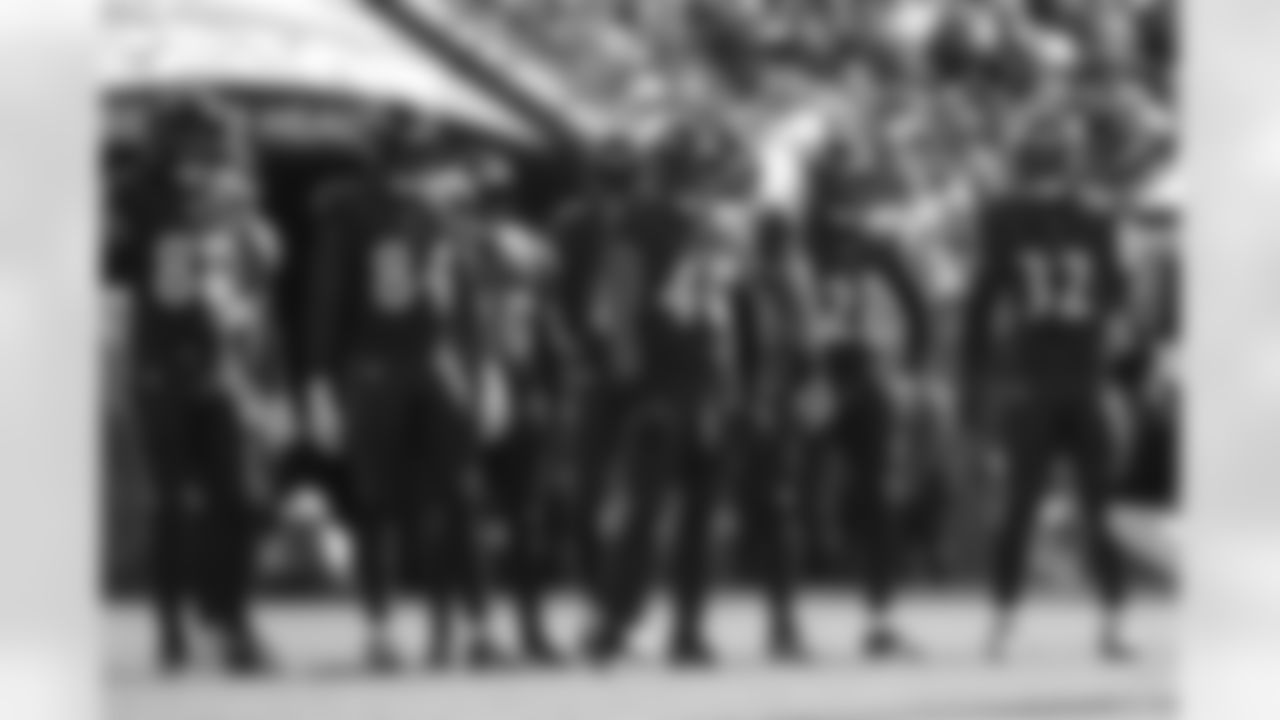 from left: TE Charlie Kolar, TE Zaire Mitchell-Paden, CB Reuben Lowery III, WR Devontez Walker, ILB Teddye Buchanan, S Sanoussi Kane, & ILB Trenton Simpson