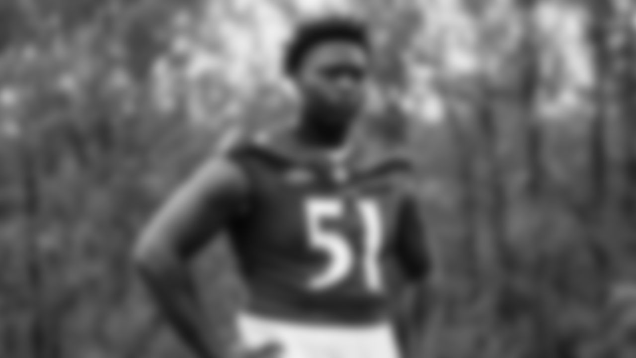 T Emery Jones Jr.
The rookie third-round pick has not practiced yet due to a shoulder (labrum) injury and will start camp on the sideline. Once he makes his practice debut, he'll need to catch up quickly to establish himself as one of the team's top reserves, especially if he's learning multiple positions.