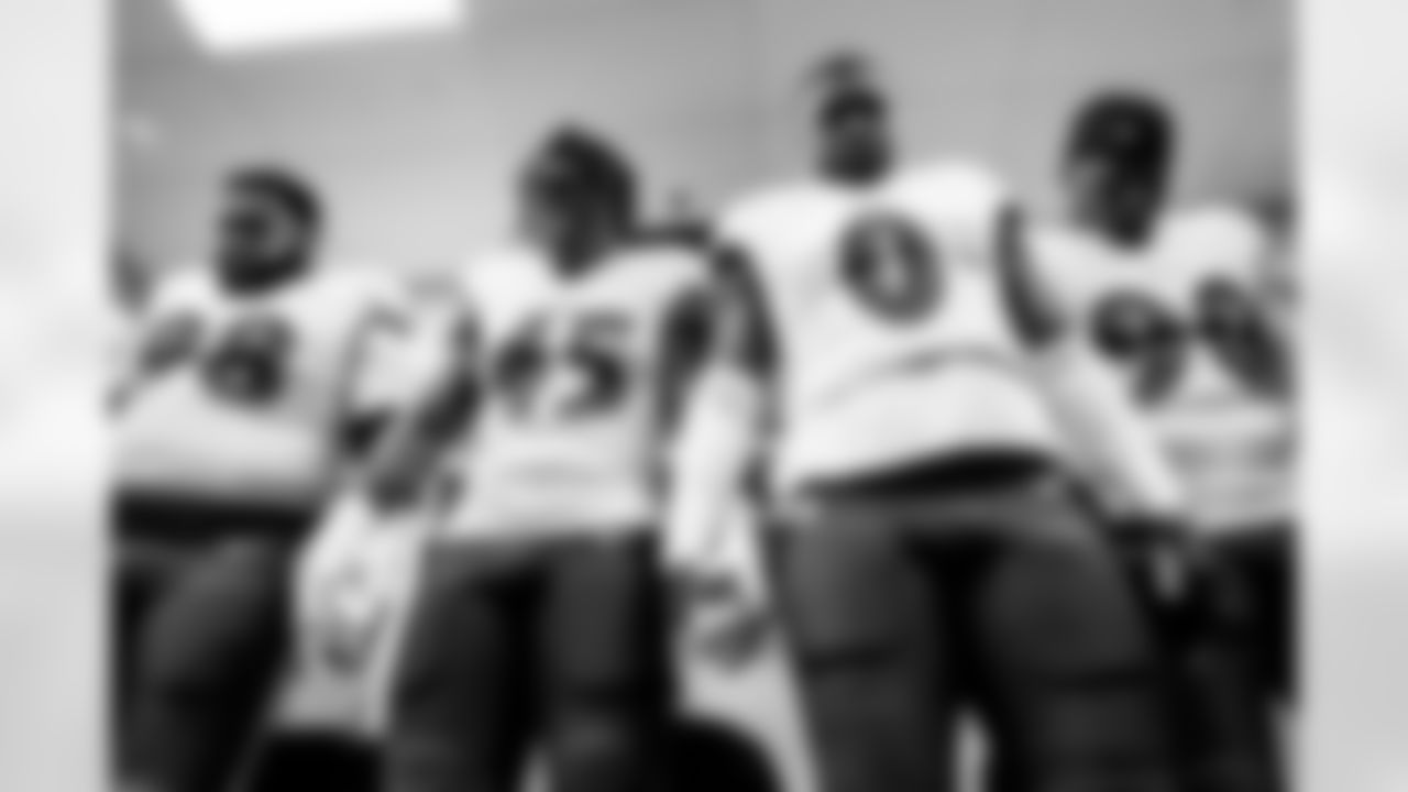 From left: DT Travis Jones, OLB Mike Green, ILB Roquan Smith, & OLB David Ojabo