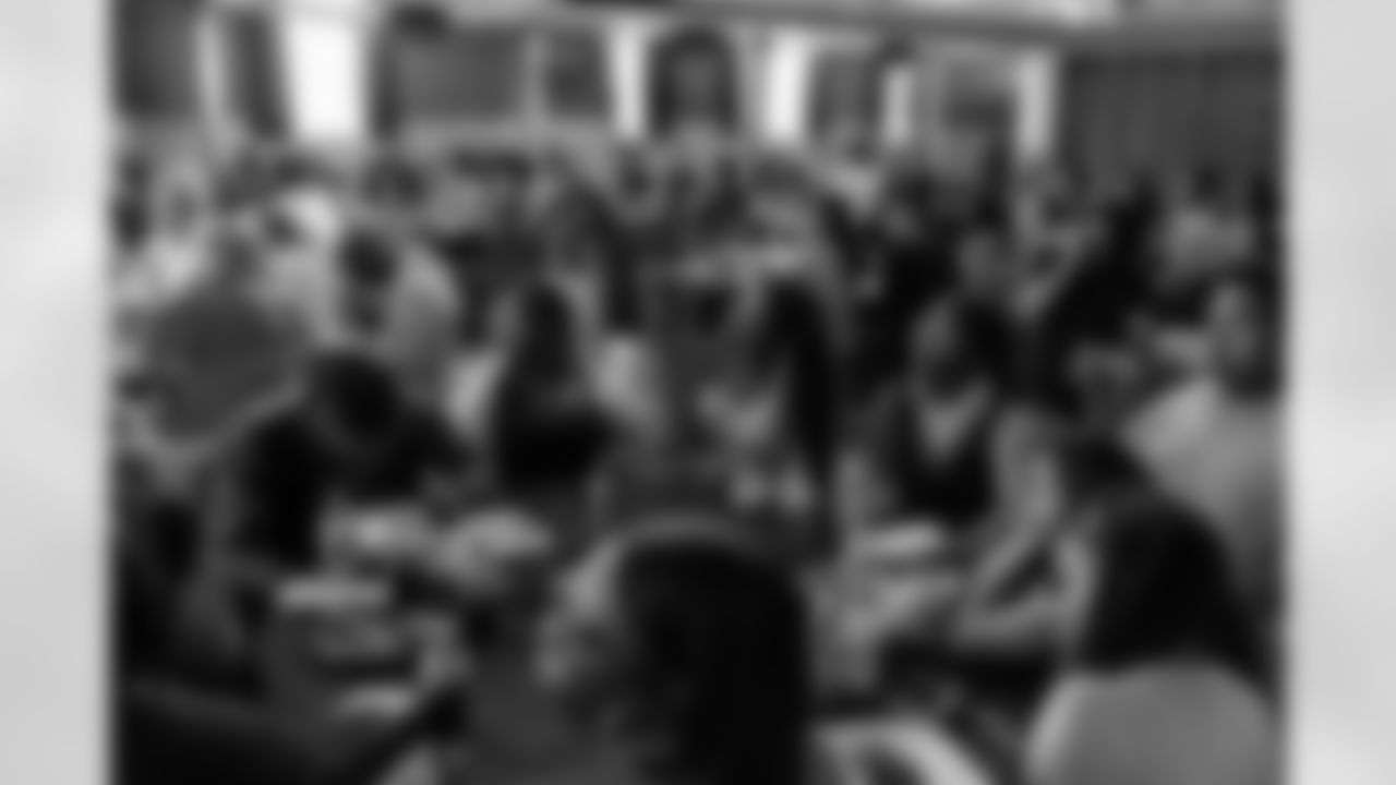 The final meeting of the High School Leadership program hosted by the Baltimore Ravens and T. Rowe Price at the M&T Bank Exchange at the Hippodrome on May 8, 2024.