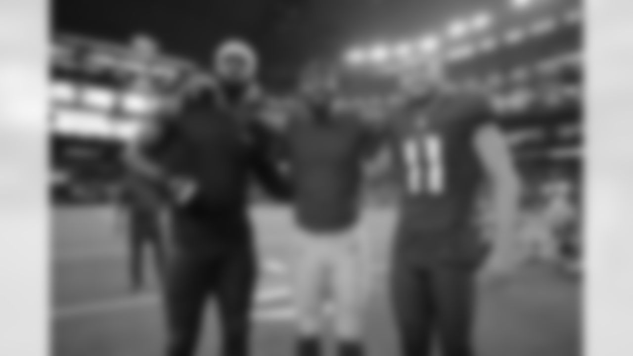 From left: OLB Odafe Oweh, Cowboys LB Micah Parsons, and P Jordan Stout