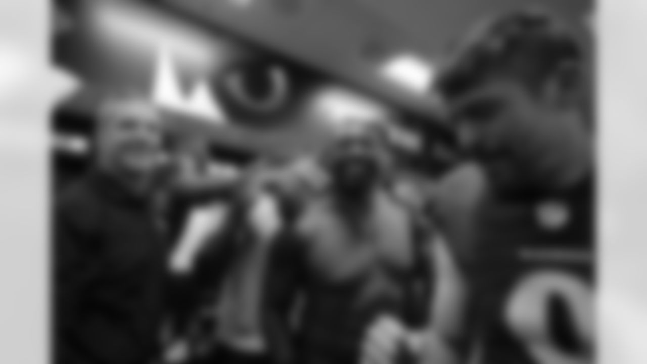 The Ravens' celebrated in the locker room following a 37-3 victory over the Seattle Seahawks.