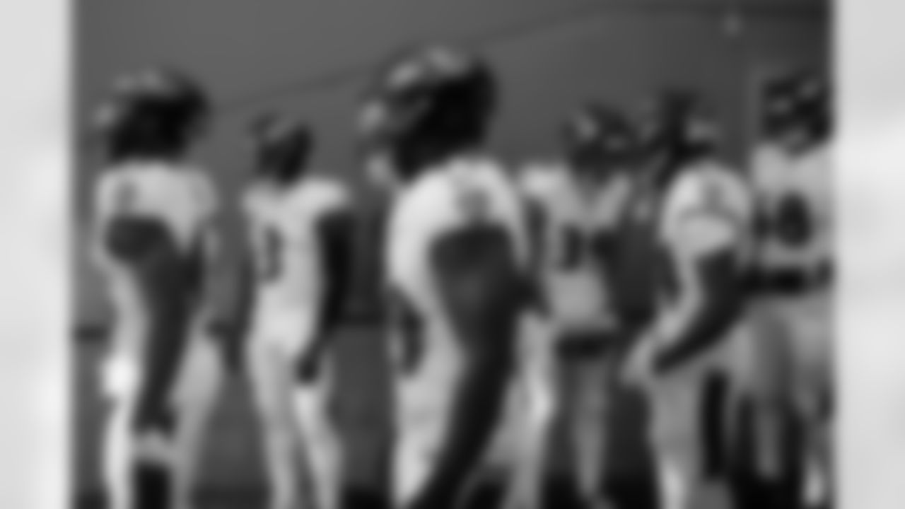 From left: RB Justice Hill, CB Chidobe Awuzie, ILB Jay Higgins IV, S Keondre Jackson, S Malaki Starks, & T Joseph Noteboom