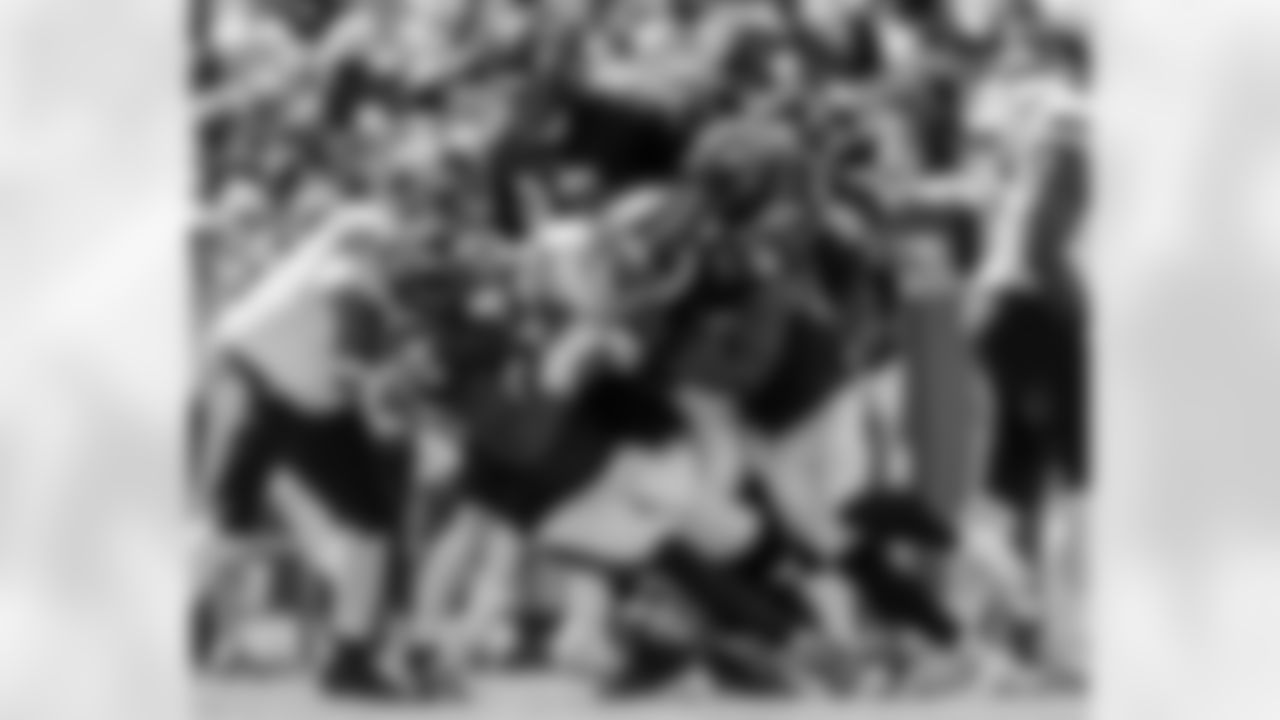 From left: OLB David Ojabo, DL CJ Okoye, OLB Mike Green, & ILB Chandler Martin