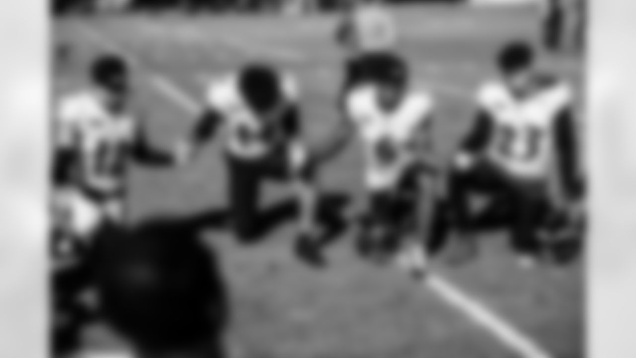 From left: S Alohi Gilman, S Kyle Hamilton, S C.J. Gardner-Johnson, & CB Jaire Alexander