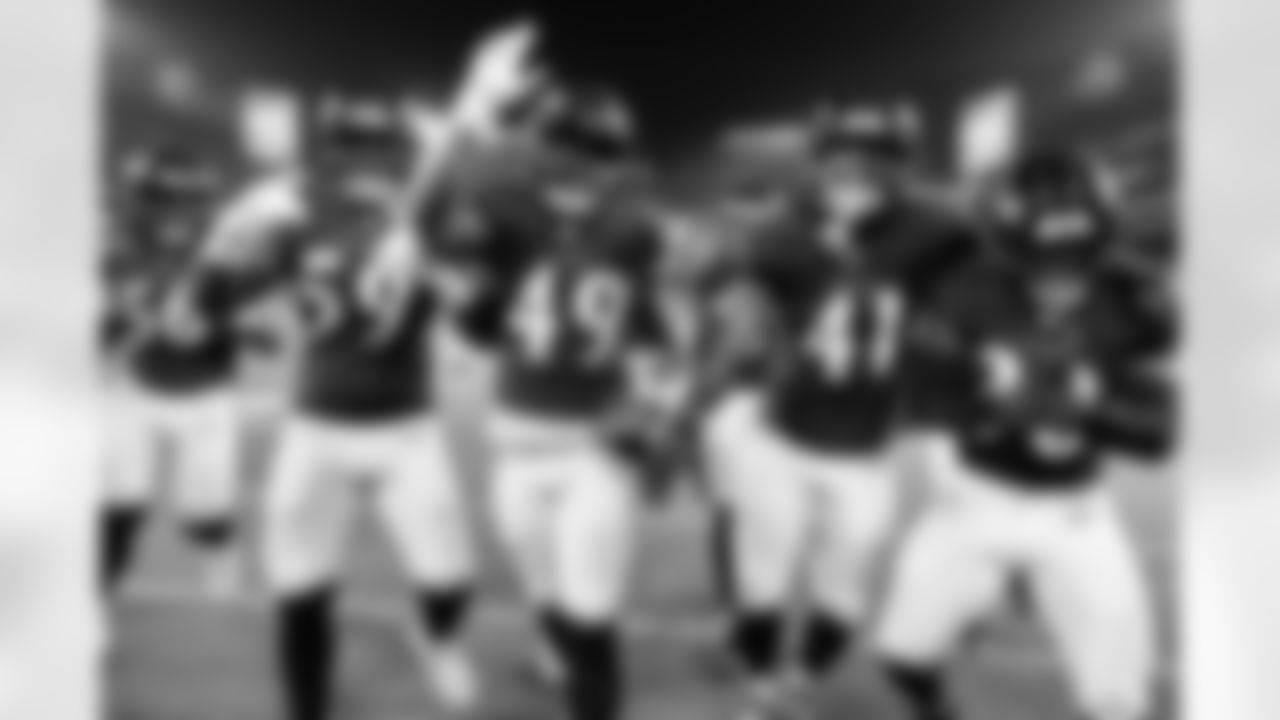From left: OLB Kaimon Rucker, OLB Malik Hamm, ILB Jay Higgins IV, S Desmond Igbinosun, CB Reuben Lowery