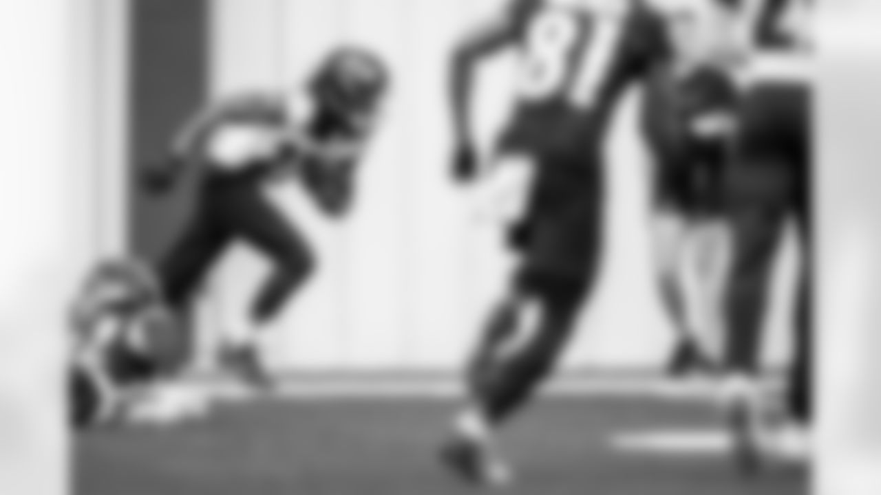 CB T.J. Tampa
Tampa notched an interception each day of practice. The second-year corner went high to pluck a pick and tapped his toes in the back of the end zone on Tuesday. On Wednesday, he came up with an interception after the wide receiver slipped.