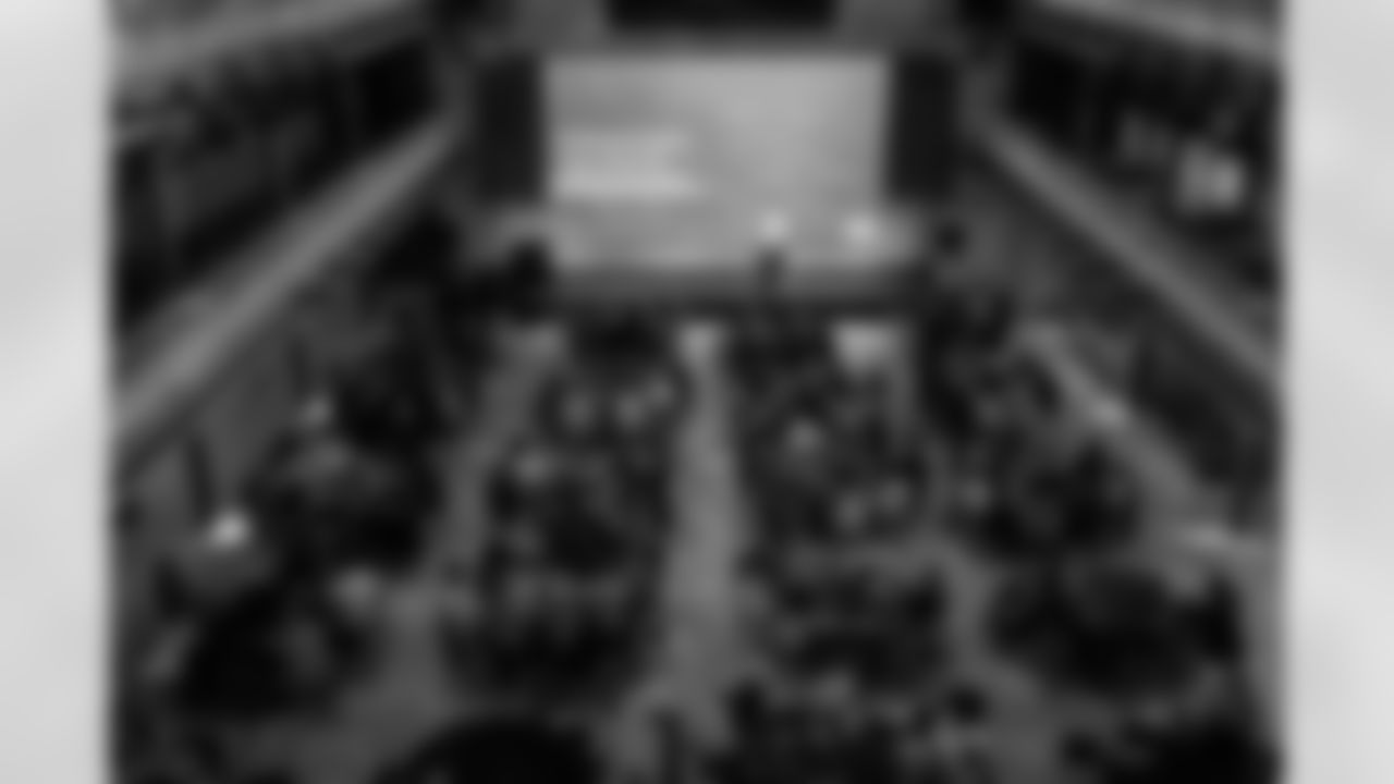 The final meeting of the High School Leadership program hosted by the Baltimore Ravens and T. Rowe Price at the M&T Bank Exchange at the Hippodrome on May 8, 2024.