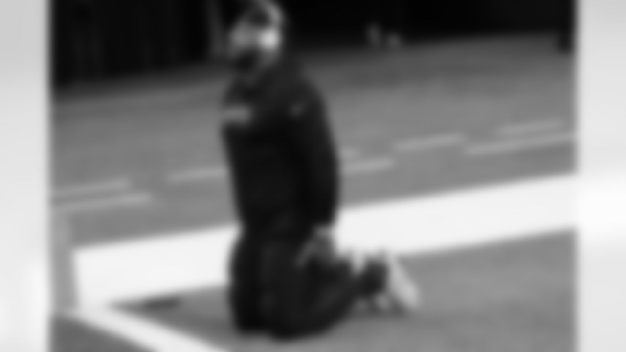 The New Orleans Saints players wear their 'My Cause, My Cleats' shoes ahead of the Saints game against the Atlanta Falcons in Week 12 of the 2025 NFL season in the Caesars Superdome on Nov. 23, 2025.