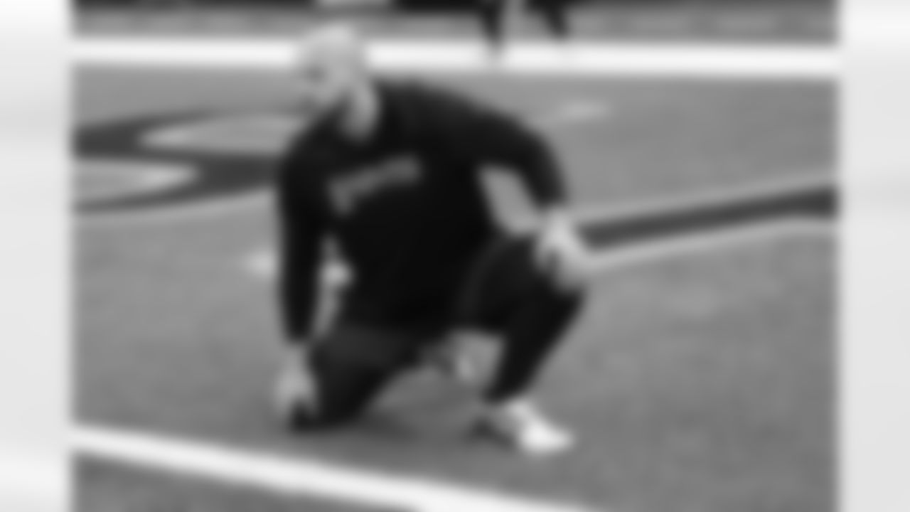 The New Orleans Saints players wear their 'My Cause, My Cleats' shoes ahead of the Saints game against the Atlanta Falcons in Week 12 of the 2025 NFL season in the Caesars Superdome on Nov. 23, 2025.