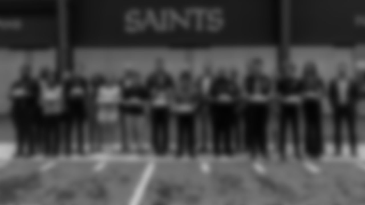 The New Orleans Saints hosted the annual Enterprise Scholar Athlete Banquet at the Ochsner Sports Performance Center on Tuesday, February 24, 2025. New Orleans Saints center Will Clapp served as guest speakers at the event.