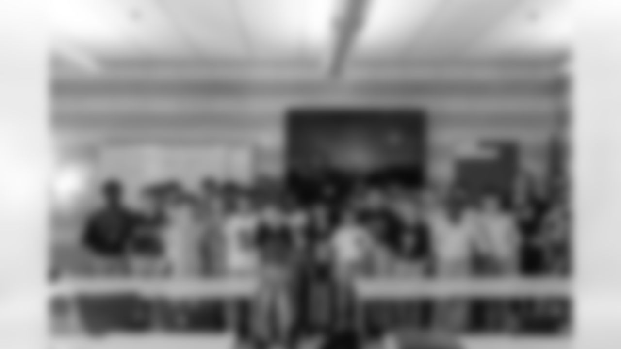 New Orleans Saints defensive end Cameron Jordan visited students and staff at Holy Cross School on Tuesday, Oct. 28, 2025.