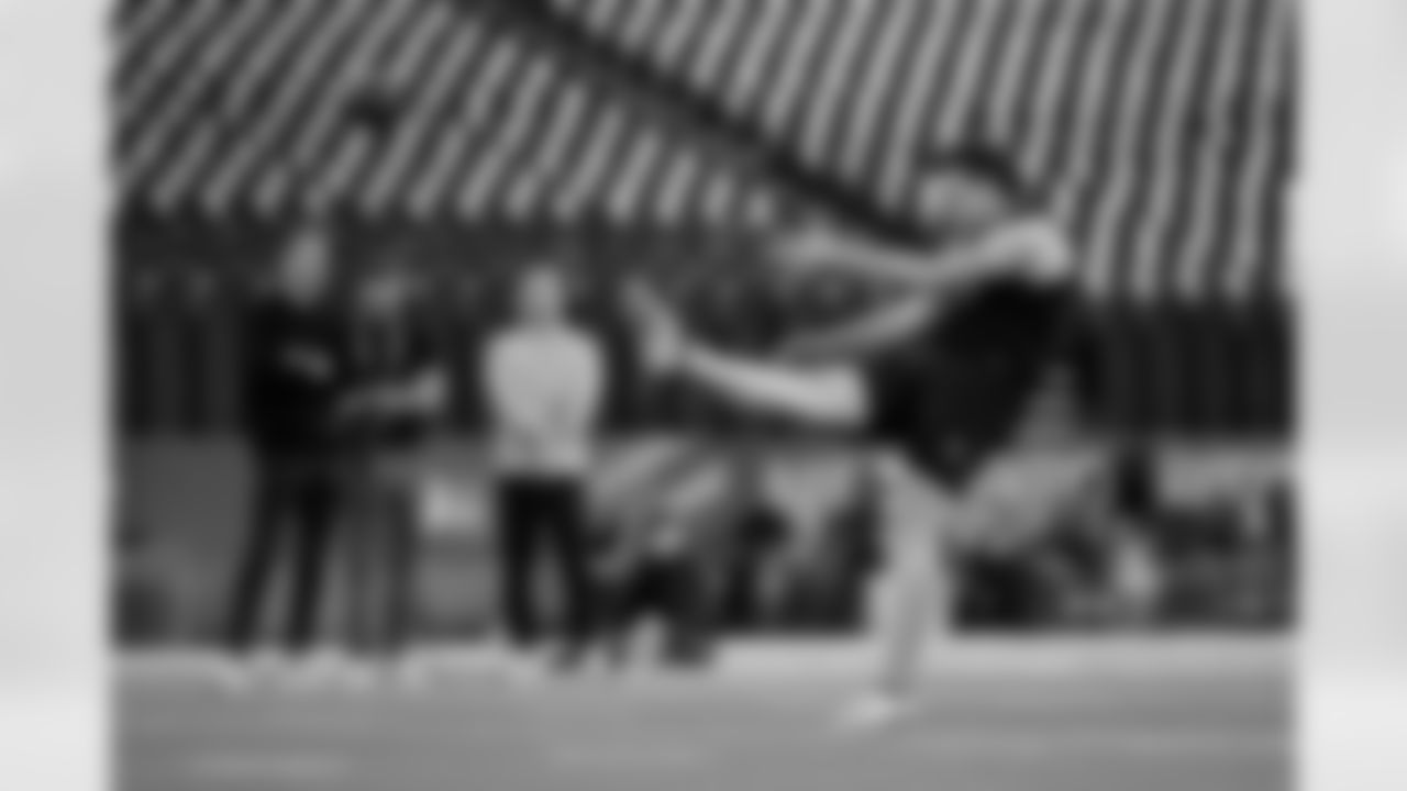 Georgia punter Brett Thorson (06) participates in a drill at the NFL football scouting combine, Wednesday, Feb. 25, 2026, in Indianapolis.