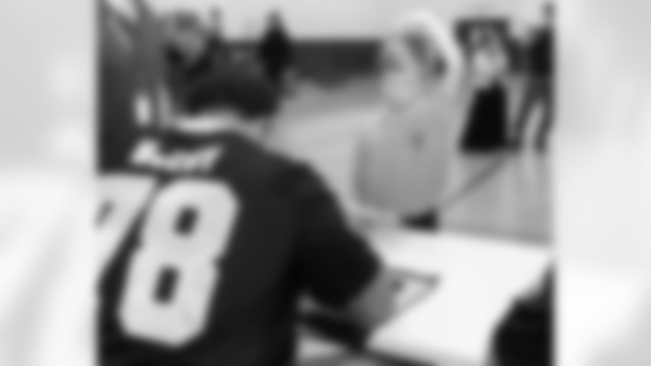 New Orleans Saints players Tyler Shough, Dillon Radunz, Treyton Welch, Will Clapp, and Erik McCoy visited St. Pius Elementary, spending the afternoon answering student questions and signing autographs on Tuesday, Nov. 18, 2025.