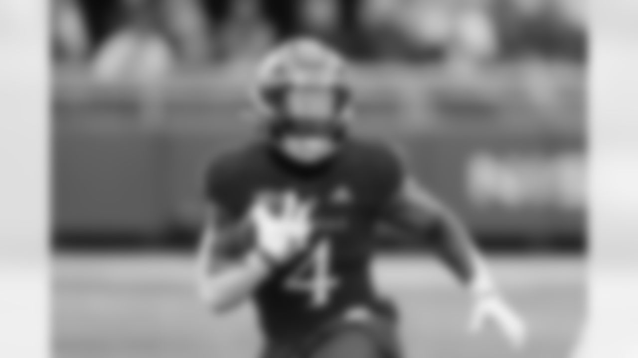 Check out photos of New Orleans Saints 6th round draft pick Devin Neal, running back from Kansas, drafted 184th overall in the 2025 NFL Draft.