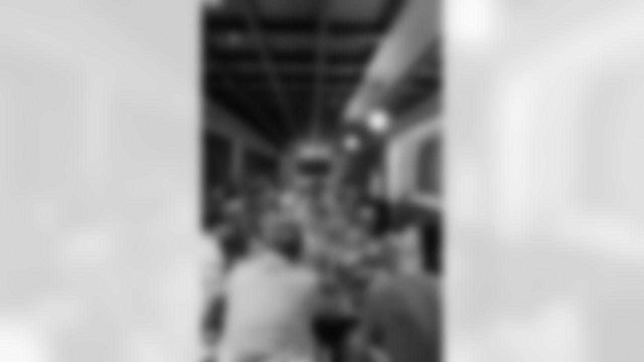 New Orleans Saints head coach Kellen Moore and Saints players welcomed the Paris Musketeers to the Ochsner Sports Performance Center on Saturday, November 22, 2025.