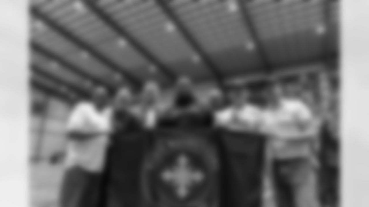 New Orleans Saints head coach Kellen Moore and Saints players welcomed the Paris Musketeers to the Ochsner Sports Performance Center on Saturday, November 22, 2025.