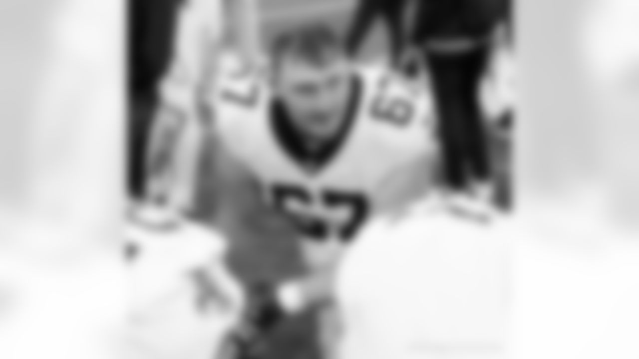 T Landon Young (67) on the sideline during the New Orleans Saints game against the New York Giants for Week 14 of the 2024 NFL Season on Dec. 8, 2024 at MetLife Stadium.