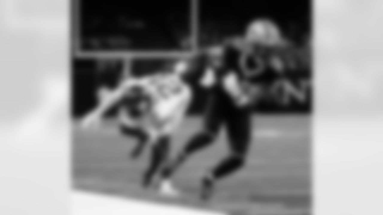 WR Chris Olave (12) runs with the ball during the New Orleans Saints game against the New York Giants for Week 5 of the 2025 NFL season on Oct. 5, 2025 at Caesars Superdome.