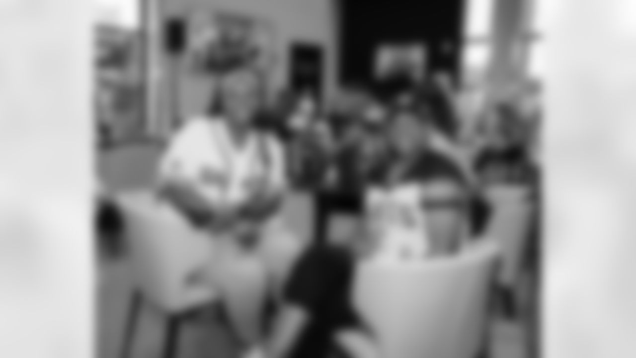 New Orleans Saints cornerback Alontae Taylor and center/guard Erik McCoy joined fans for the team's first round selection at the 2025 Draft Watch Party presented by Cox at Five O Fore on Thursday, April 24.
