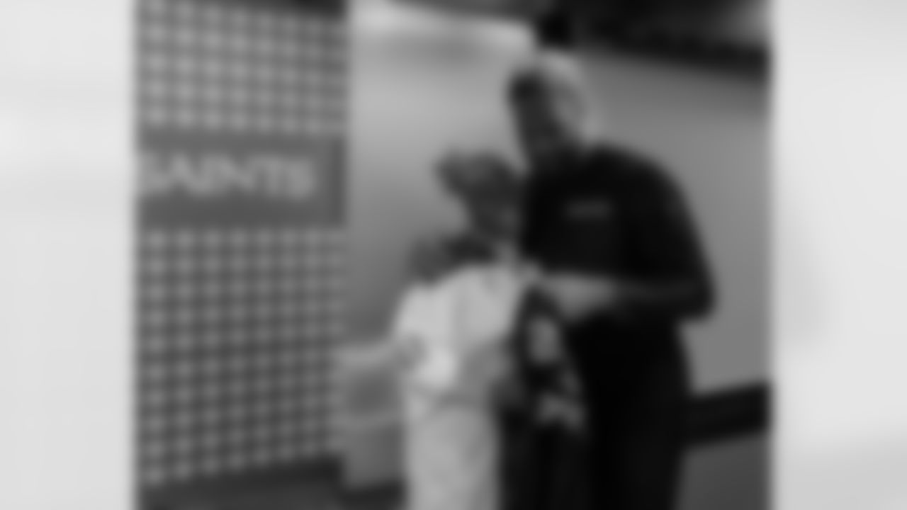 New Orleans Saints defensive end Cam Jordan surprised Angela "Mrs. Big O" Austin, our 2025 Saints Fan of the Year at the Ochsner Sports Performance Center. Angela will represent Saints fans at Super Bowl LX in San Francisco.