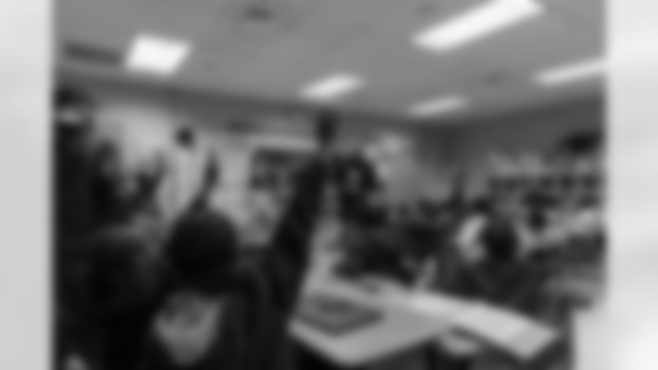 New Orleans Saints defensive end Cam Jordan visited students and staff at Martin Luther King Jr. Elementary School on Tuesday, Dec. 9, 2025.