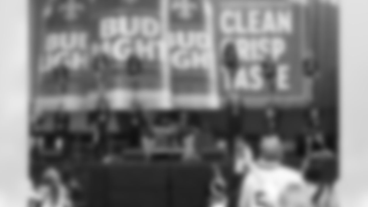 New Orleans Saints fans enjoyed the Week 16 entertainment in Champions Square ahead of the game against the New York Jets during the 2025 NFL season on Dec. 21, 2025.