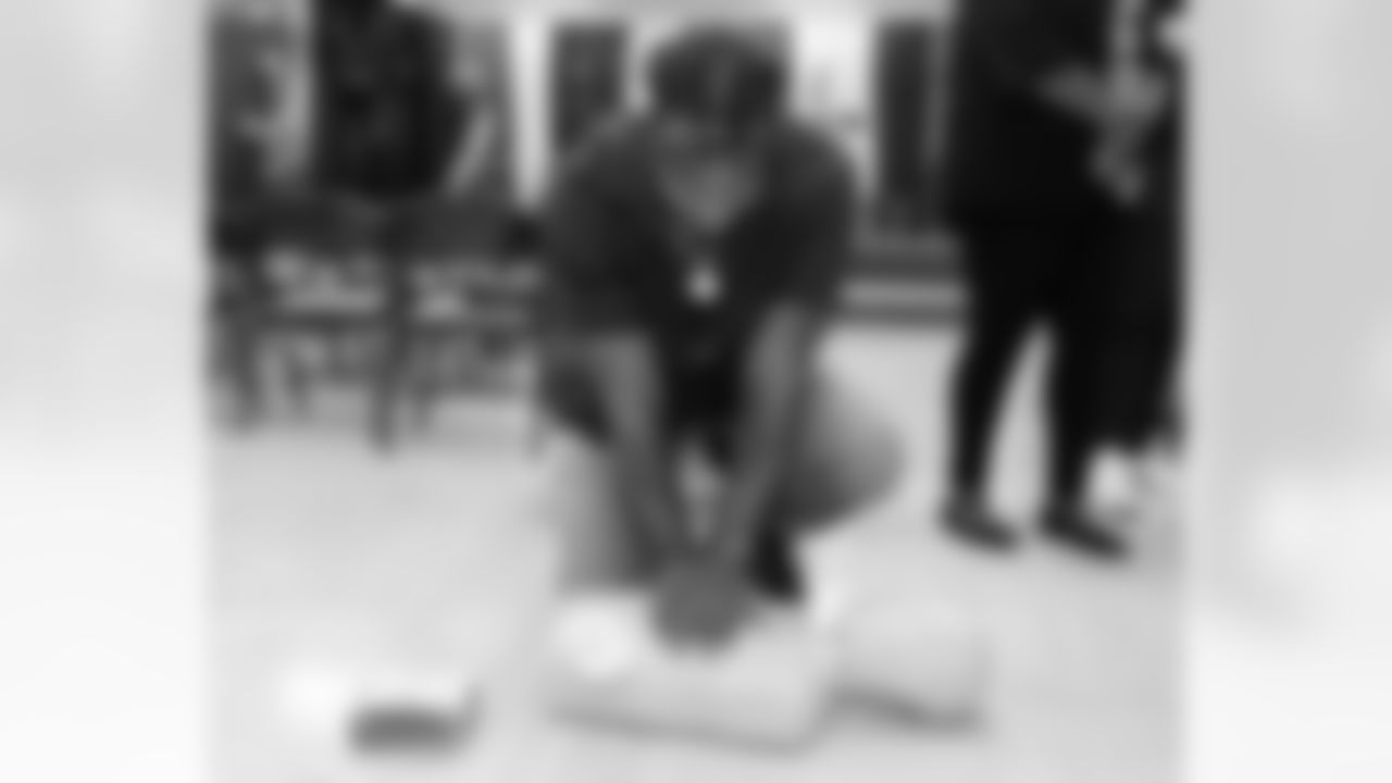 New Orleans Saints safety Justin Reid hosted CPR education event with the American Heart Association at John Ehret High School to unveil his custom My Cause, My Cleats design on Tuesday, Nov. 18, 2025.